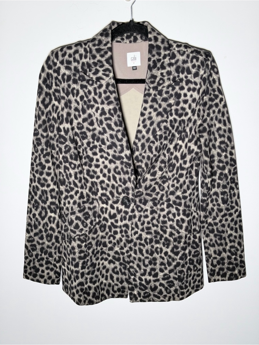 CAbi Leopard Print Blazer Jacket in Black and Tan Sz 2 - Picture 3 of 15